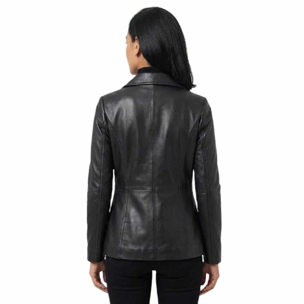 Classic Leather Blazer for Women Tailored Fit Coat Classic Leather Blazer for Women Tailored Fit Coat - Image 5