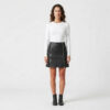 Clara Women's Leather Double Zip Skirt