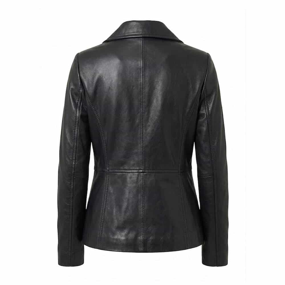 Classic Leather Blazer for Women Tailored Fit Coat Classic Leather Blazer for Women Tailored Fit Coat - Image 6