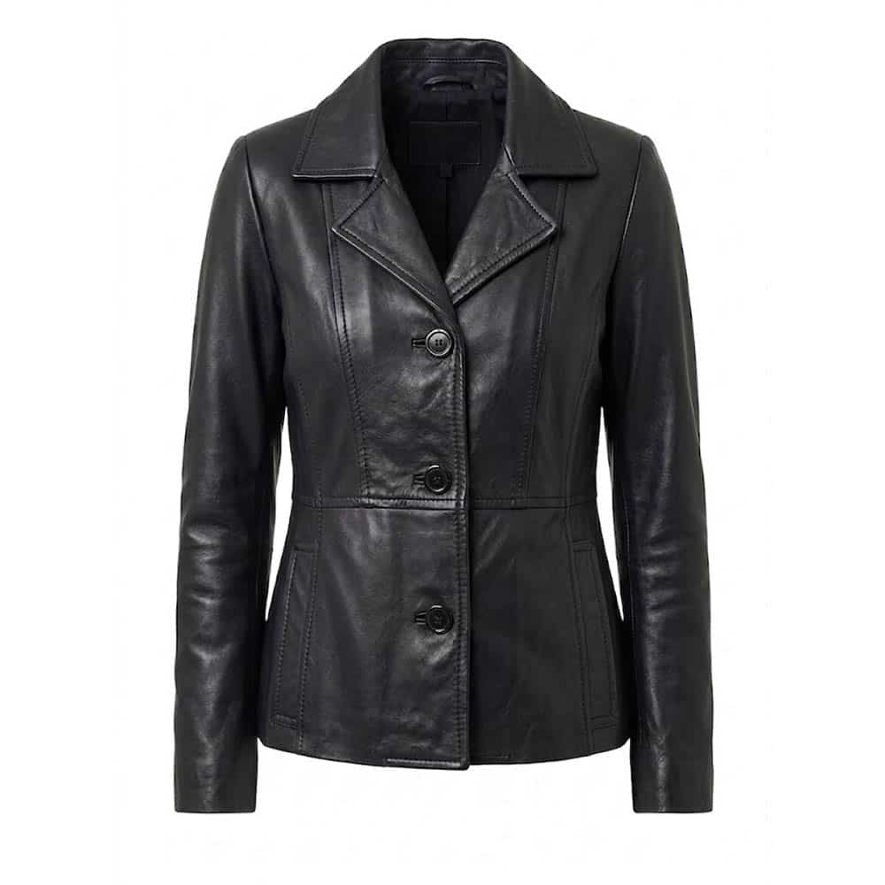 Classic Leather Blazer for Women Tailored Fit Coat Classic Leather Blazer for Women Tailored Fit Coat - Image 4