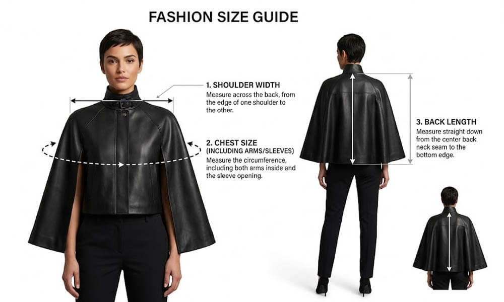 Ladies Leather Cape Poncho Jacket Crop Statement UK Ladies Leather Cape Poncho Jacket Crop Statement UK - Image 6