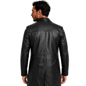 Men's Leather Safari Jacket Genuine Leather Car Coat Mens Jacket Length Style Genuine Lambskin Leather Jacket