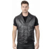 Leather Biker Sleeveless for Men Waistcoat