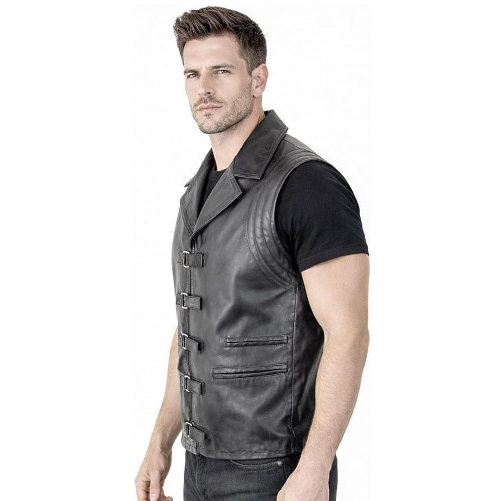Leather Biker Sleeveless for Men Waistcoat Leather Biker Sleeveless for Men Waistcoat - Image 6