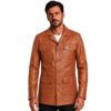 Men's Leather Safari Jacket Genuine Leather Car Coat
