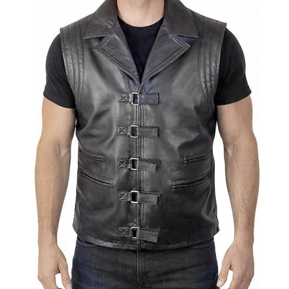 Leather Biker Sleeveless for Men Waistcoat Leather Biker Sleeveless for Men Waistcoat - Image 4