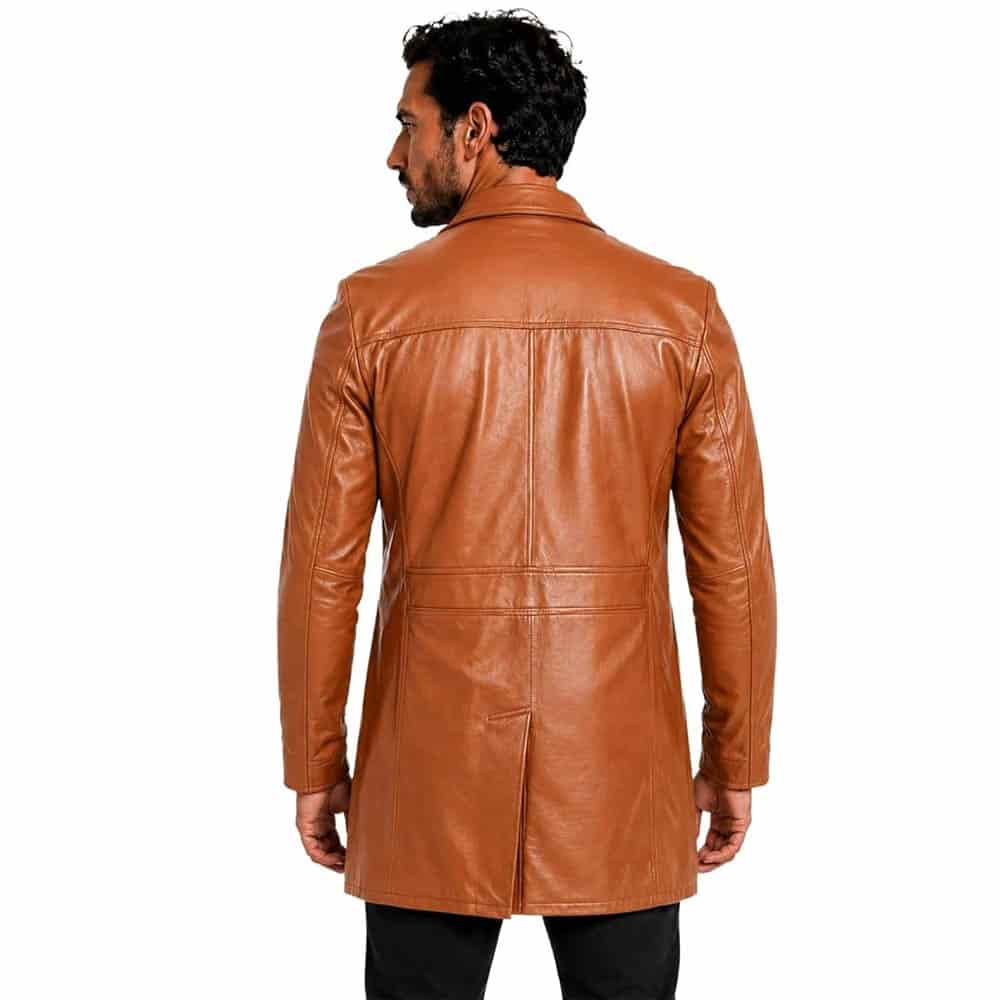 Men's Leather Safari Jacket Genuine Leather Car Coat Men's Leather Safari Jacket Genuine Leather Car Coat - Image 8