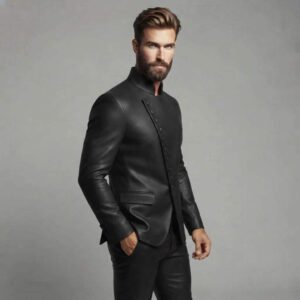 Mens Slim Fit Jacket Collar Blazer Style