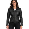 Womens Biker Style Genuine Leather Jacket